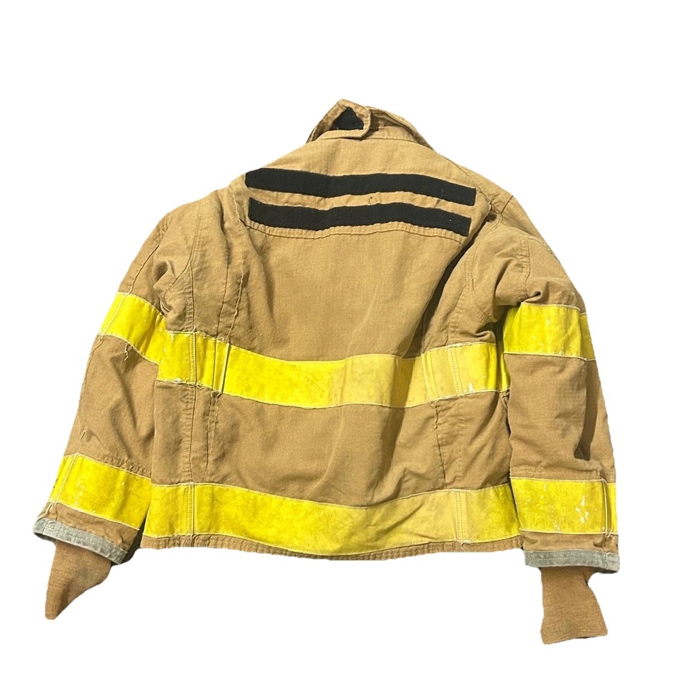 Vintage 1992 Globe Firefighter Turnout Jacket Tan Nomex Reflective Size 42 9-92 - Picture 5 of 7